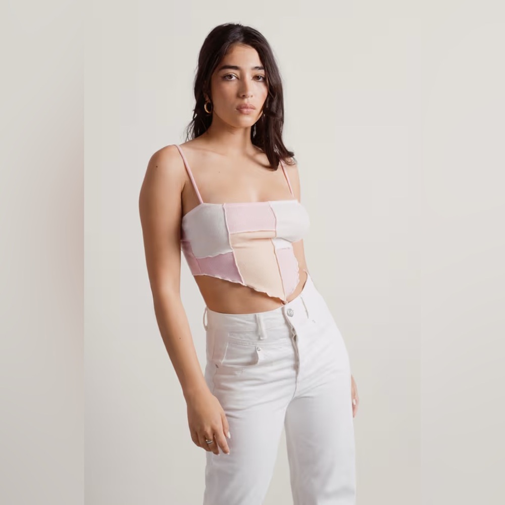 Blue Blush | Patchwork Crop Top